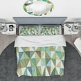thumbnail image 3 of Designart 'geometric Green Triangle III' Geometric Duvet Cover Set, 3 of 4