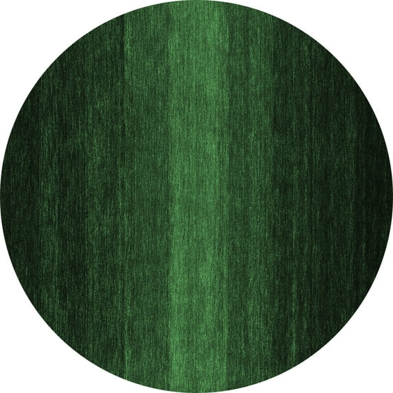 Ahgly Company Indoor Round Abstract Emerald Green Contemporary Area Rugs, 3' Round