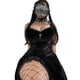 thumbnail image 2 of Txlixc Vestido de terciopelo con volantes para mujer, correa de espagueti, cuello en V, ribete de encaje, lazo, una pieza Txlixc Sexy, 2 of 8