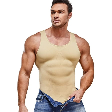 

Eleady Shapewear Slimming Body Shaper Waist Trainer Vest Workout Tank Tops Abdomen Undershirts Compression Shirts for Men (Beige Medium-Large)