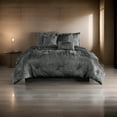 thumbnail image 6 of Benjara Jay 7 Piece Queen Comforter Set- Polyester Velvet Deluxe Texture- Gray, 6 of 6