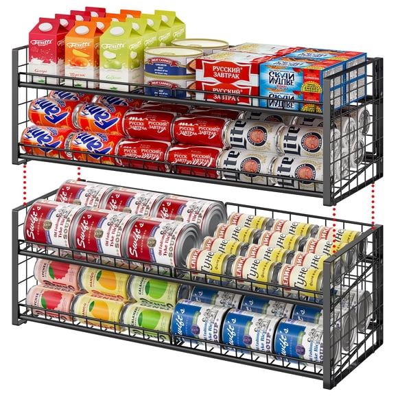 Organizador de latas JKSmart, apilable, paquete de 2 unidades para estante de despensa