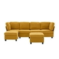 thumbnail image 3 of Modular Sectional Sofa, Freely Combinable 6-Seat Convertible Sectionals with Chaise, U Shaped Oversized Sectional Couches with Storage Ottoman for Home Apartment Office (Yellow), 3 of 10