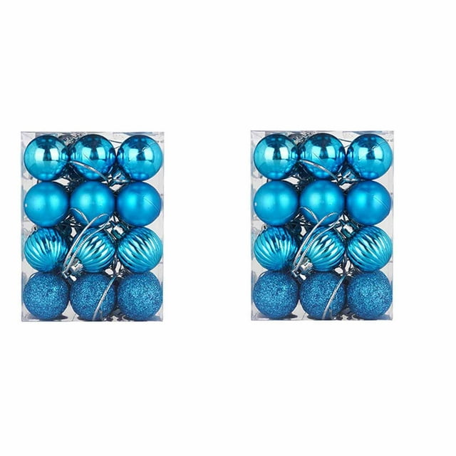 Leodye 2 Ensembles de 24 Mini Boules de Noël Incassables Décorations de Fête-1.1 Po