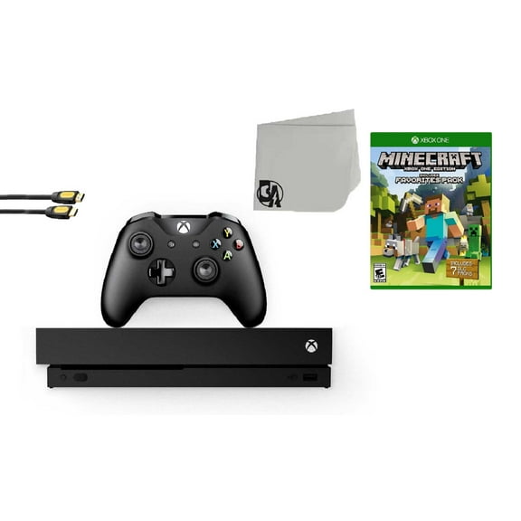 Pre-Owned Microsoft Xbox One X 1TB Gaming Console Black with Minecraft BOLT AXTION