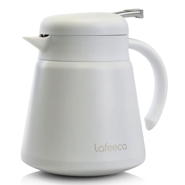 Lafeeca Thermal Coffee Carafe Tea Pot Stainless Steel Double Wall Vacuum Insulated | Cool Touch Handle | Hot & Cold Retention | Non-Slip Silicone