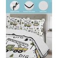 thumbnail image 3 of Full Size Quilt Bedding Set, Cartoon Tractor Reversible Summer Quilt 3 Pieces, Cute Digger Shovel Truck Country Car Lightweight Bedspreads Coverlets with 2 Pillow Shams for All Seasons, 3 of 5