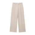 thumbnail image 3 of Krdevn Womens Pants - Women's Drawstring Double High Waist Solid Color Wide Leg Pants,Pants for Women,Size:L, 3 of 4