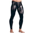thumbnail image 4 of Fewfanhot Men Shapewear Compression Leggings Oil Glossy Tights Elastic Pants Male Bottoms for Club & Party Workout, 4 of 9