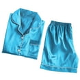 thumbnail image 7 of Womens Pajama Sets – Cozy Two Piece Lounge Sets for Postpartum, Recovery, or Evening Sleepwear Silk Pajamas Womens Short Sleeve Sleepwear Soft Satin Button Down Loungewear 2 Piece Shorts Set, 7 of 7