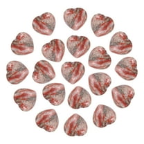 Uxcell 20Pcs Natural Heart Shaped Crystal Stone, 0.6 Inch 5/16" Thick Mini Polished Love Gemstone Crystal, Pocket Rock Engraved Worry Stones for Women Gift Meditation, Red Veins Stone