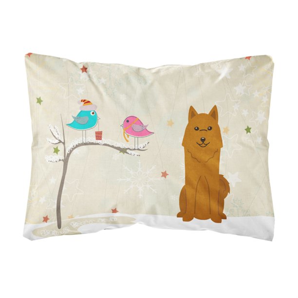 Caroline's Treasures BB2494PW1216 Regalos de Navidad entre amigos Almohada decorativa de tela de lona con perro oso de Carelia, 12 H x 16 W, multicolor Caroline's Treasures BB2494PW1216