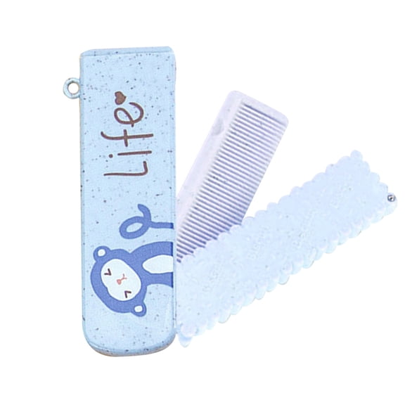 Travel Folding Comb and Hair Brush with Mirror, 2 in 1 Wide   Fine Tooth Hair Comb, Small Foldable Pocket Comb for Men Women Hair Styling, Curls, Mustache, Beard