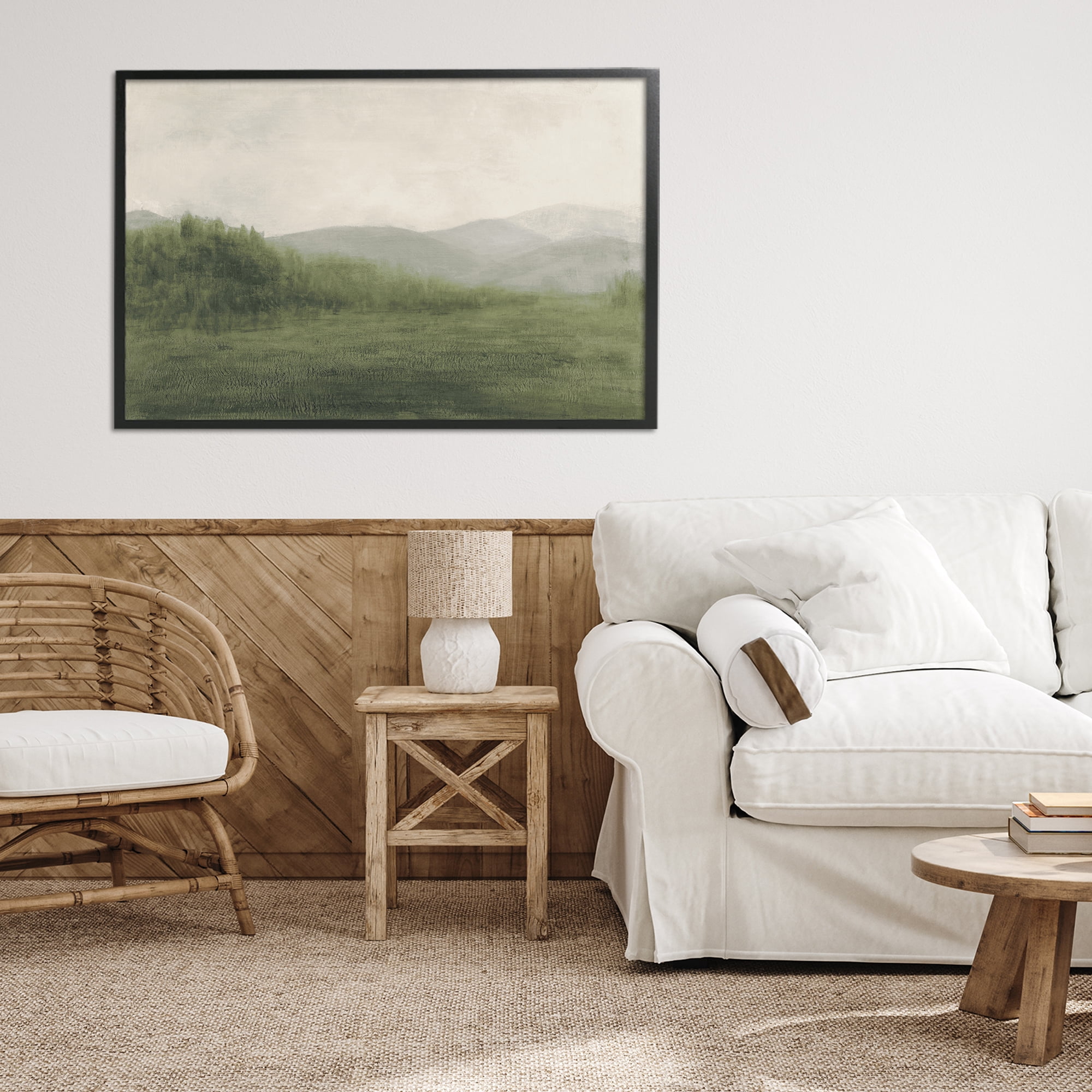 Stupell Industries Fog Green Countryside Black Framed Giclee Art, design by Walt Johnson