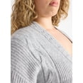 thumbnail image 3 of Terra & Sky Women's Plus Open Front Cardigan Sweater, Midweight, Size 1X-5X, 3 of 4