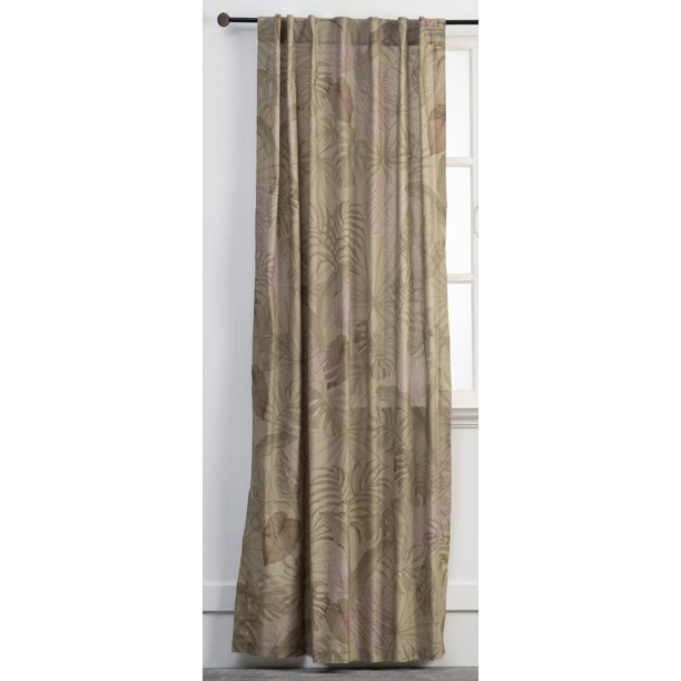 Maison D' Hermine Cortina 100% Algodón, 50 X 96 Pulgadas, 1 Panel Fácil De Colgar Con Bolsillo Para Barra Y Lazo Para Cocina, Dormitorios Y Oficinas, Criollo, Gris Oliva, Primavera/Verano