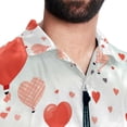 thumbnail image 5 of Eiffel Tower Valentine's Day Men's Casual Button Down Short Sleeve Hawaiian Printed Summer Beach Shirts, 5 of 6