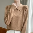 thumbnail image 2 of JYnXIANTI Womens Sweaters Soft Comfy Textured Warm Pullover Casual Solid Color Long Sleeve Tops Fall Fashion Clothing, 2 of 7