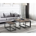 thumbnail image 2 of Connexion Decor Ardham Wood & Metal Coffee Table Set in Natural/Distressed Gray, 2 of 9