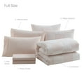 thumbnail image 2 of Full Size Chenille Checkered Bed in a Bag Comforter & Sheet Set, 7-Piece All-Season Bedding Set, 2 of 5