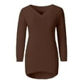 thumbnail image 3 of Fmbrln Womens Plus Size Fuzzy Sweaters V Neck Long Sleeve Shirts Fall Winter Soft Comfy Pullover Tops, 3 of 8