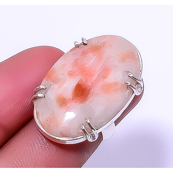 Golden Sunstone - Oregon 925 Sterling Silver Solitaire Ring Adst. (R490), Gemstone Silver Jewelry, New Year Sale, Valentin's Day Gift