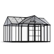 Palram - Canopia Triomphe Chalet - 12' x 15' - Walk-In Hobby Greenhouse - Black - with 2 Roof Vents