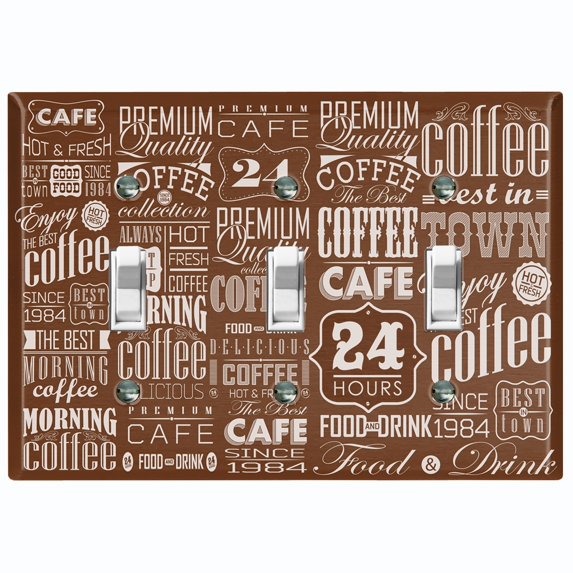 Metal Light Switch Plate Cover Cafe Diner Coffee Sign Brown COF036