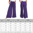 thumbnail image 2 of Pantalones Anchos Pantalones de pierna ancha informales para mujer con cordones, pantalones largos de verano a la moda (púrpura L) Kuymtek para Mujer Púrpura T L, 2 of 6