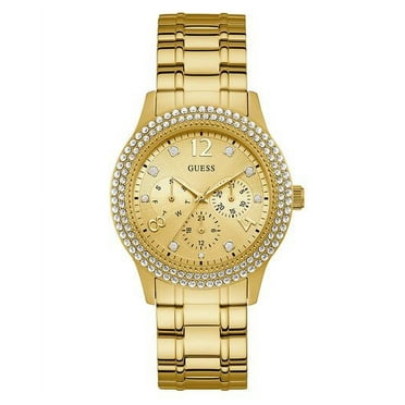 GUESS LADIES GOLD TONE CASE GOLD TONE STAINLESS STEEL WATCH U1097L2