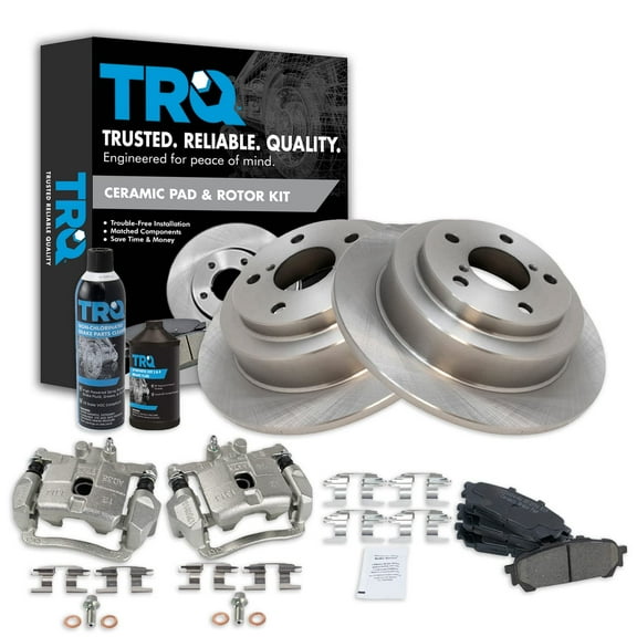 Rear Ceramic Brake Pad, Rotor & Caliper Kit w/ Chemicals for Subaru BKA20690 Fits select: 2004-2008 SUBARU FORESTER, 2004-2007 SUBARU IMPREZA