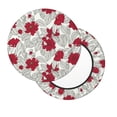 thumbnail image 7 of Uemuo Leaves And Anemone Flowers In Red Grey Pattern Round Bar Stool Seat Covers Washable Stool Cushion Slipcover Elastic Bar Chair Covers-13 inch, 7 of 7