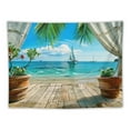 thumbnail image 5 of PRATYUS Ocean Beach Tapestry,Coconut Tree Tapestry Wall Hanging Palm Tree Tapestry Bohemian Tropical Paradise Sea Hawaii Landscape Tapestry Nature Scenery for Living Room,Home Decor… Painting, 5 of 6