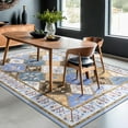 thumbnail image 6 of Wondo Moroccan Vintage Trellis Area Rug - Machine Washable Non-Slip Low-Profile 5x8 Floor Carpet for Living Room, Bedroom, Dining Room, Office & Nursery, Blue, 6 of 9
