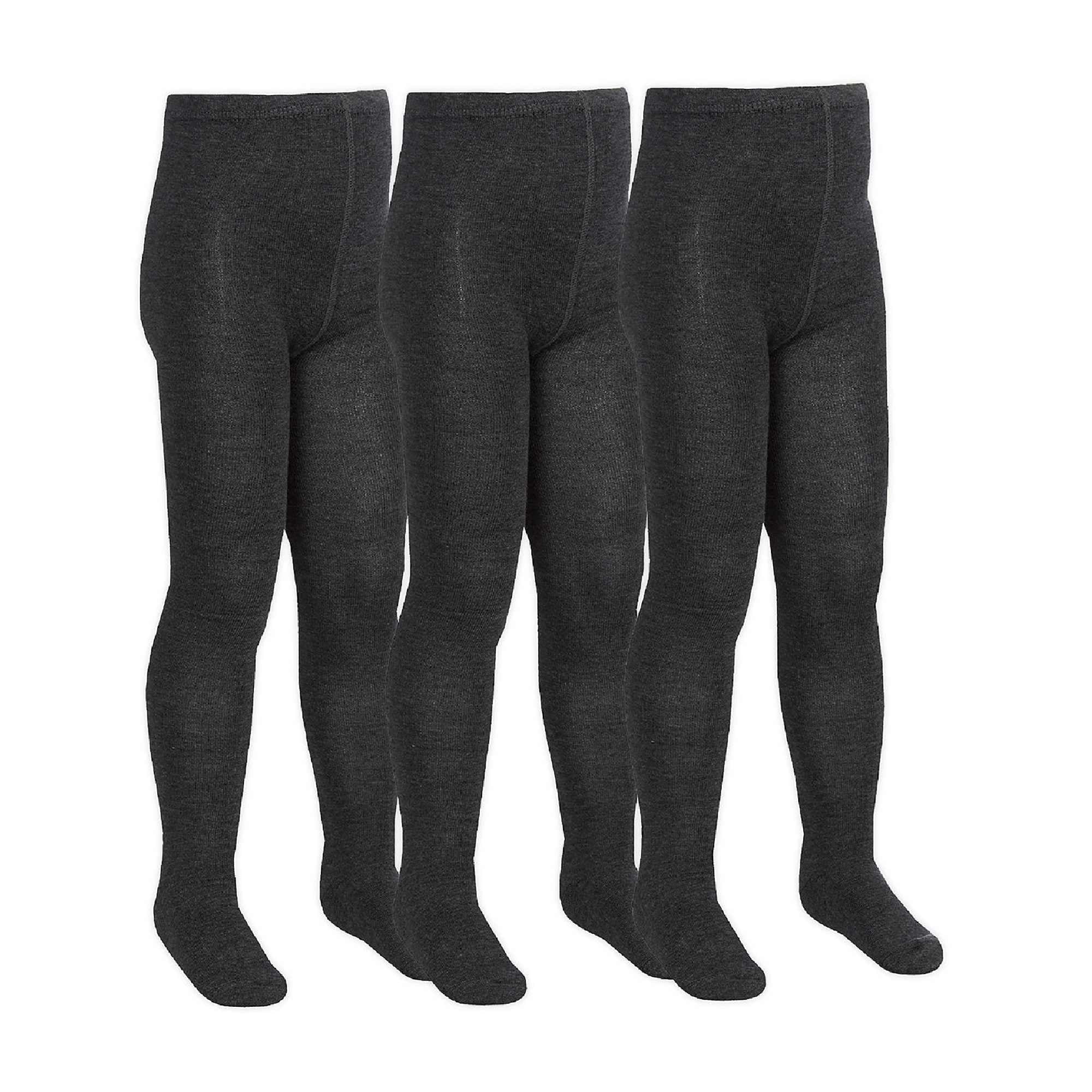 3 Pairs Girls Bamboo School Tights Sock Snob Footed Soft Plain