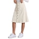 thumbnail image 4 of Falda de mezclilla para mujer INSPIRE CHIC con dobladillo sin terminar, botones, corte A, midi, color beige, 4 of 6