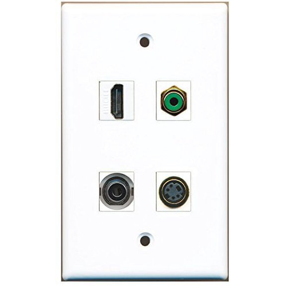 RiteAV - 1 Port HDMI 1 Port RCA Green 1 Port S-Video 1 Port 3.5mm Wall Plate