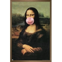 Reinders - Mona Lisa Bubble Gum Wall Poster, 14.725" x 22.375" Framed