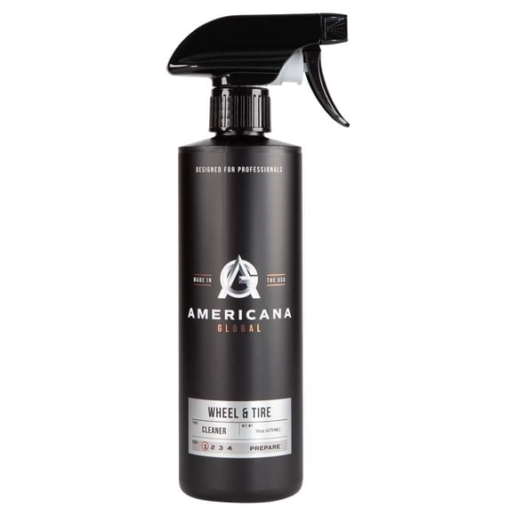 Americana Global Nettoyant pour Roues et Pneus (16 fl oz) – Vaporisateur 2-en-1 à Haute Mousse, Non Acide, pour Enlever la Poussière sur les Freins, Fabriqué aux É.-U., Sécuritaire pour Toutes les Roues et Tous les Pneus, Qualité Professionnelle