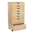 thumbnail image 3 of Linon Cary 8-Drawer Rolling Storage Cart, Natural, 3 of 23