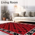 thumbnail image 2 of ODIKA 4'x6' Machine Washable Non-Slip Area Rug, Enchanted Pinewood Quilted Harvest Festival Pathway Charm High Traffic Rug with Pad, Red, 651634, 2 of 8