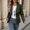 (New8)Army Green, variant on Open Front Cropped Blazer Coat Women Long Sleeve Draped Collar Jacket Casual Office Outer Garment Versatile Top for Business
