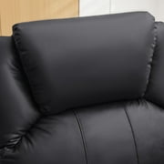 JONPONY Manual Recliner Chair with Heat Therapy and Massage Function, Heavy Duty Reclining Mechanism Massage Chair, Elderly Single Rocker Sofa with Cup Holders for Bedroom Home Theater,Black
