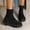 #194-Black, variant on Wowcloth Women's Fashion Casual Winter Boots – Elastic Cuff Round Toe Chunky Flat Sole for Everyday Comfort & Stylish Outfits