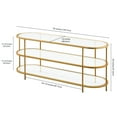 thumbnail image 5 of Evelyn&Zoe Leif Oval TV Stand for TV's up to 60", Brass, 5 of 9