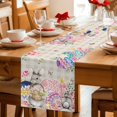 thumbnail image 4 of Bunny Easter Cotton Linen Table Runner for Dining Kitchen, Eggs Spring Floral Grey Plaid Farmhouse Wedding Outdoor Party Tablerunners Decoration, Dresser Scarf Coffee Tablecloth Runners 13x72 Inches, 4 of 8