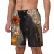 thumbnail image 1 of Balery Black Cat in Wildflowers Bañador para hombre, shorts de playa de secado rápido con entrepierna y forro de compresión-XX-Large, 1 of 6