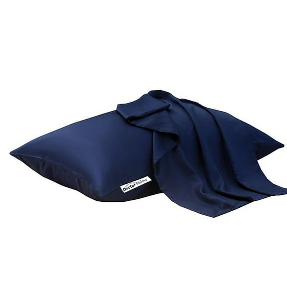 Sivanplaza Navy Blue Pillow Cases Queen Size 2 Pack, Bamboo Rayon Cooling Pillowcases with Envelope Closure, 20x30 inches Color Navy Blue