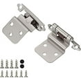 thumbnail image 5 of Homdiy 12 Units Brushed Nickel Cabinet Hinge Self Closing Kitchen Cabinet Hinges - 3/28Inch Satin Nickel Cupboard Hinges Face Mount Cabinet Hardware, 5 of 5