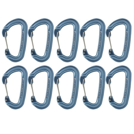 Fusion Climb Contigua Wire Gate Modified D Shape Carabiner Blue 10-Pack